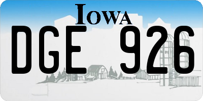 IA license plate DGE926