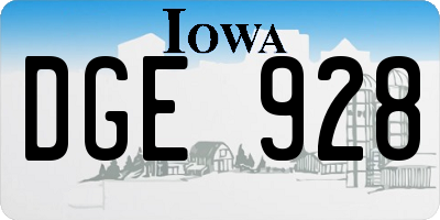 IA license plate DGE928