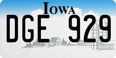 IA license plate DGE929