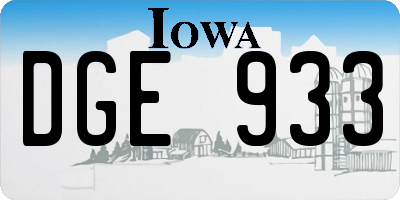 IA license plate DGE933