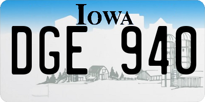 IA license plate DGE940