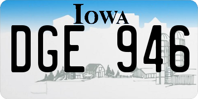 IA license plate DGE946