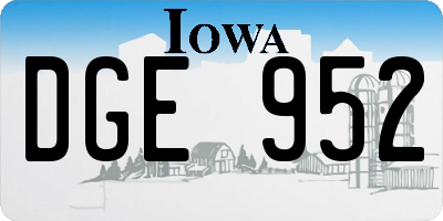 IA license plate DGE952