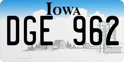 IA license plate DGE962