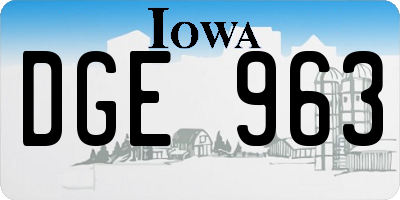 IA license plate DGE963