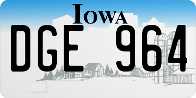 IA license plate DGE964