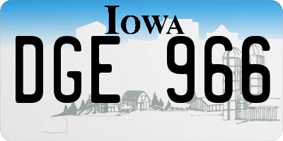IA license plate DGE966
