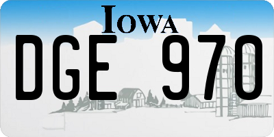 IA license plate DGE970