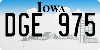 IA license plate DGE975
