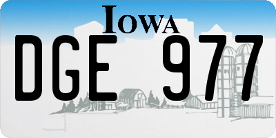 IA license plate DGE977