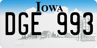 IA license plate DGE993