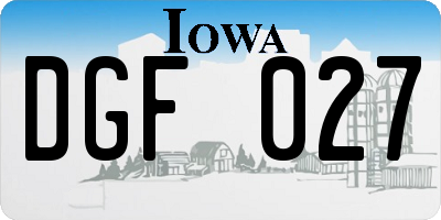 IA license plate DGF027