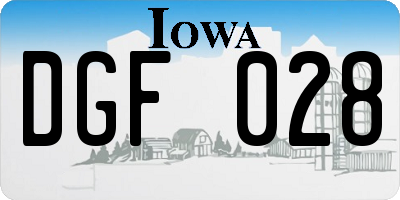 IA license plate DGF028