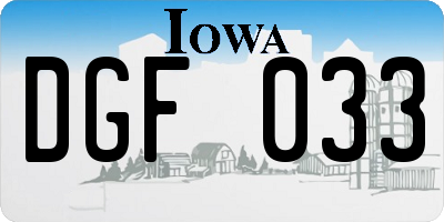 IA license plate DGF033
