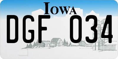 IA license plate DGF034