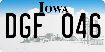 IA license plate DGF046