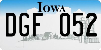 IA license plate DGF052