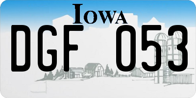 IA license plate DGF053