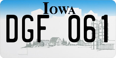 IA license plate DGF061