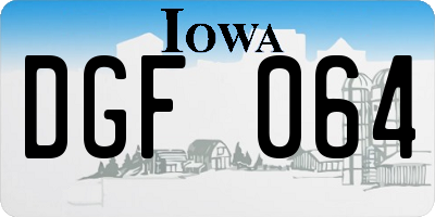 IA license plate DGF064