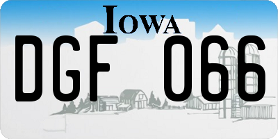 IA license plate DGF066