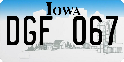 IA license plate DGF067