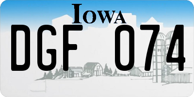 IA license plate DGF074