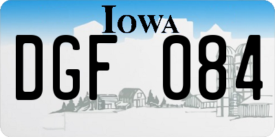 IA license plate DGF084