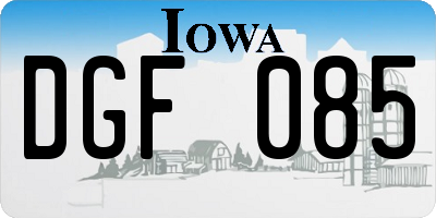 IA license plate DGF085
