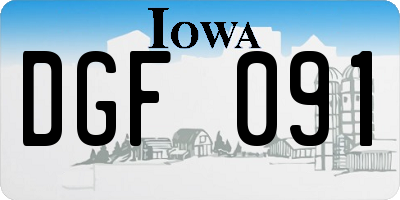 IA license plate DGF091