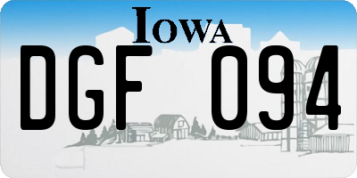 IA license plate DGF094