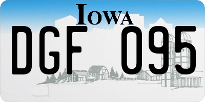 IA license plate DGF095