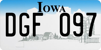 IA license plate DGF097