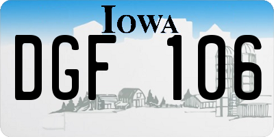 IA license plate DGF106