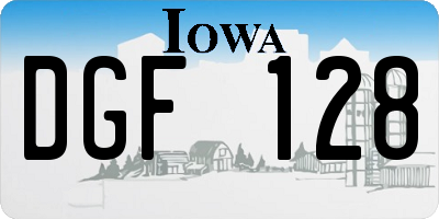 IA license plate DGF128