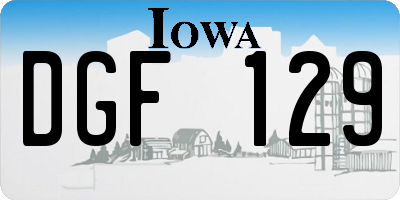 IA license plate DGF129