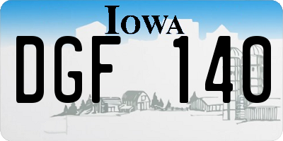IA license plate DGF140