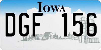 IA license plate DGF156