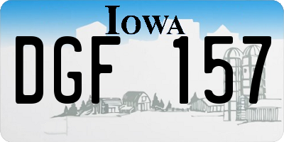 IA license plate DGF157