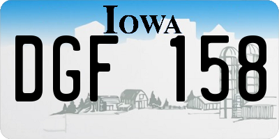IA license plate DGF158