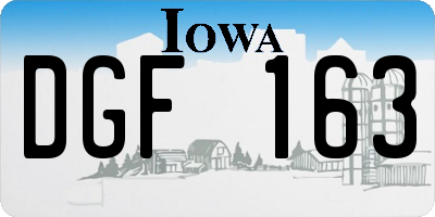 IA license plate DGF163