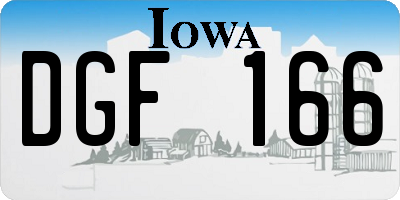 IA license plate DGF166