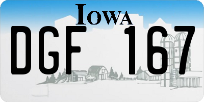 IA license plate DGF167
