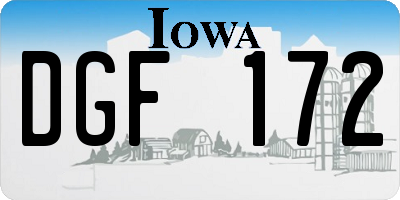 IA license plate DGF172