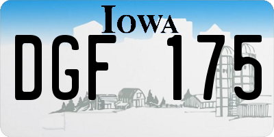 IA license plate DGF175
