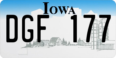 IA license plate DGF177