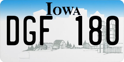 IA license plate DGF180