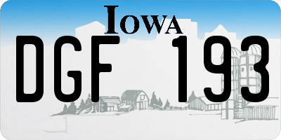 IA license plate DGF193