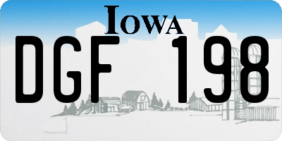IA license plate DGF198