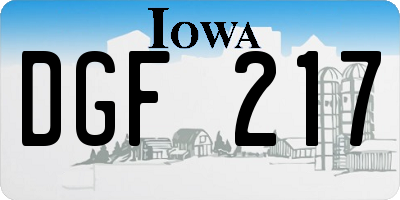 IA license plate DGF217